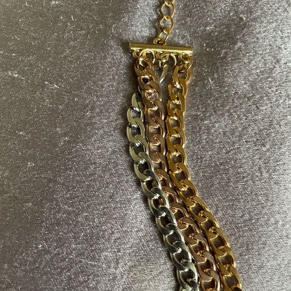 Chain Choker -tri-colour Rose Gold/Gold/Silver - Picture 6 of 6